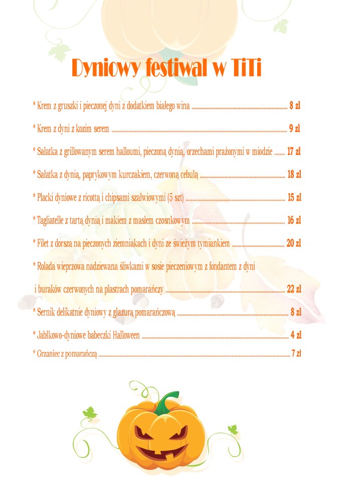 Dyniowe menu restauracji TiTi