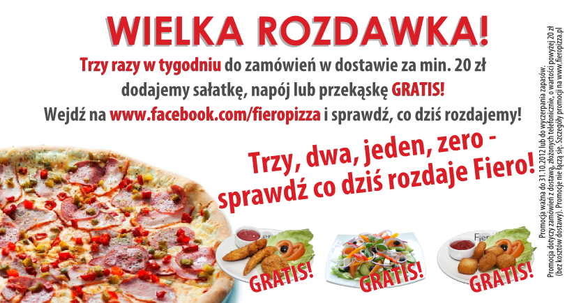 Wielka Rozdawka w sieci pizzerii Fiero! Pizza